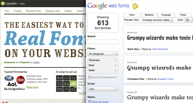 Typekit & Google Webfont